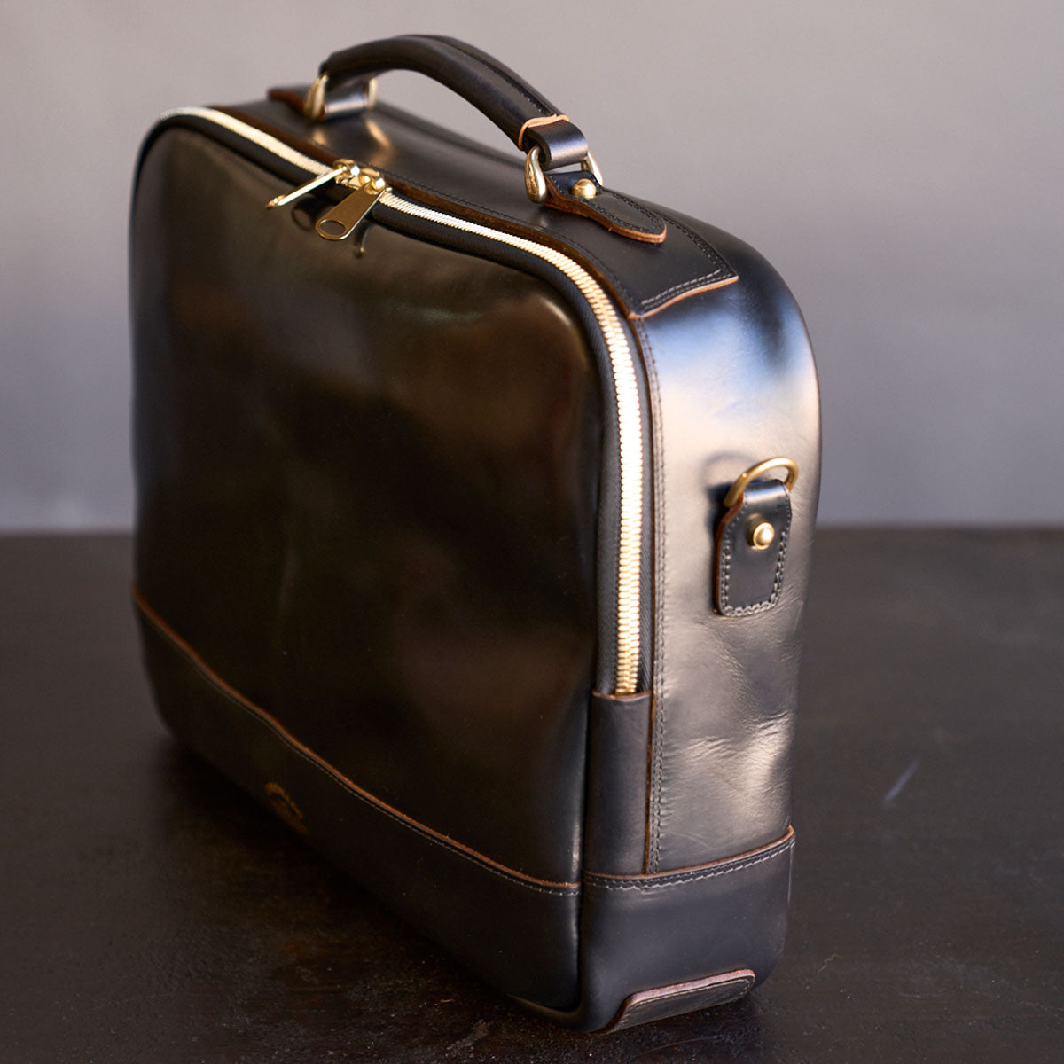 No.541 Chicago Shell Briefcase | Horween® Black Cordovan
