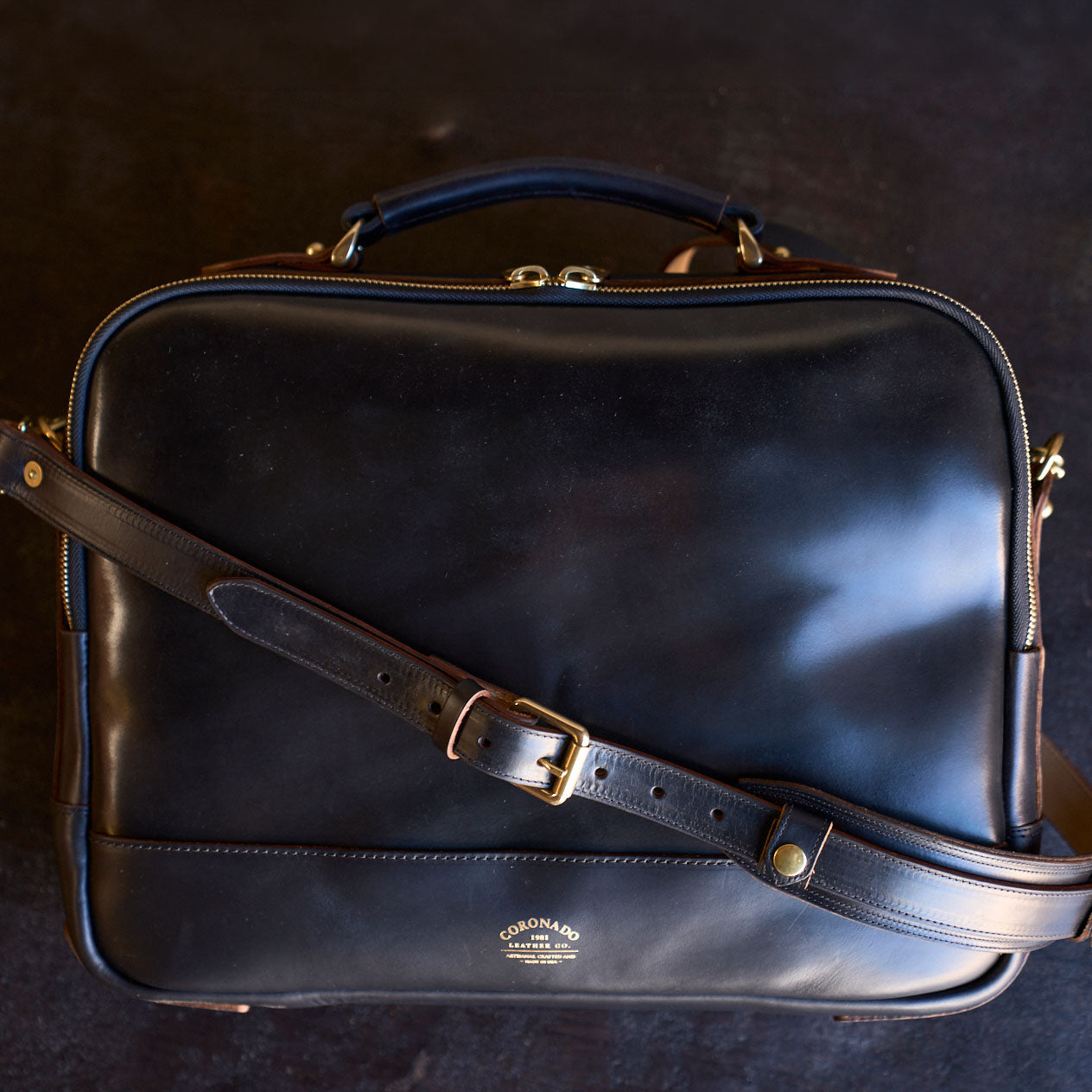 No.541 Chicago Shell Briefcase | Horween® Black Cordovan