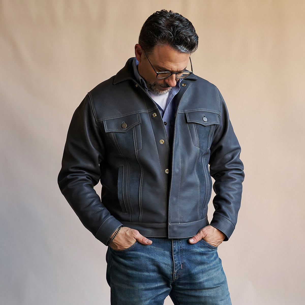 No.210 Dean Jacket | Deerskin Indigo