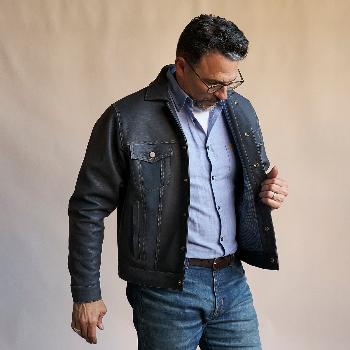 No.210 Dean Jacket | Deerskin Indigo