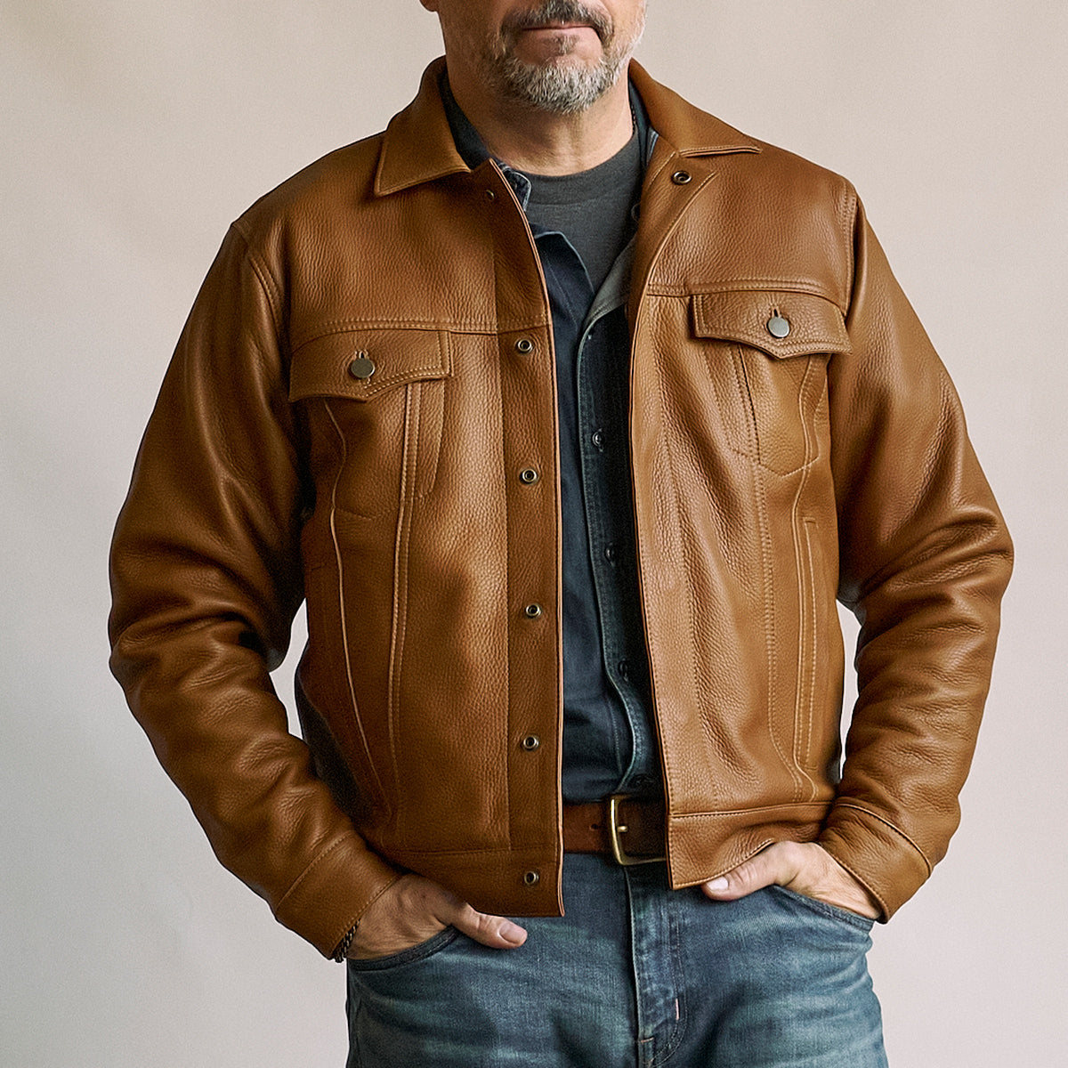 No.210 Dean Jacket | LE Deerskin Tan