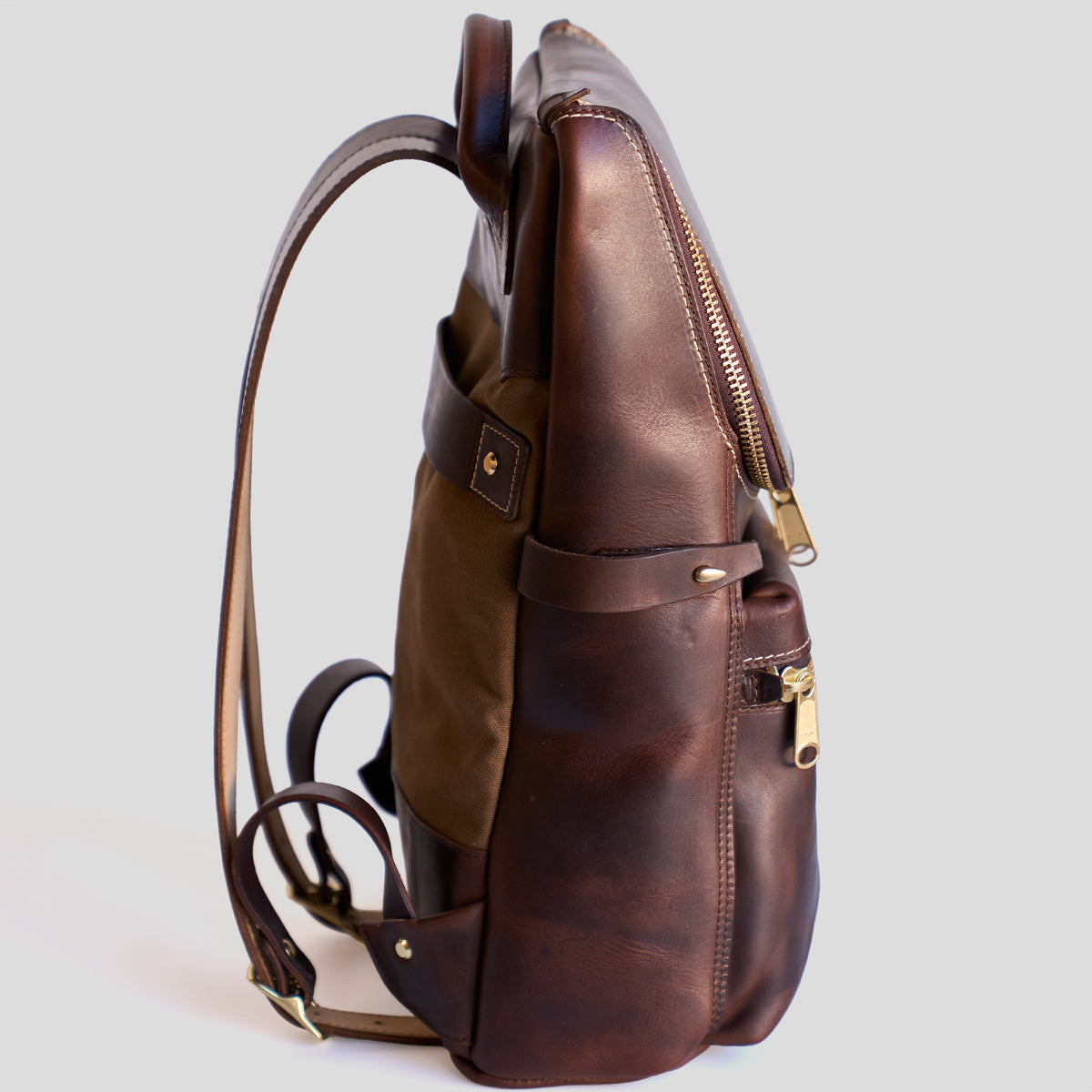 No.755 Top-Zip Backpack | Americana Brown