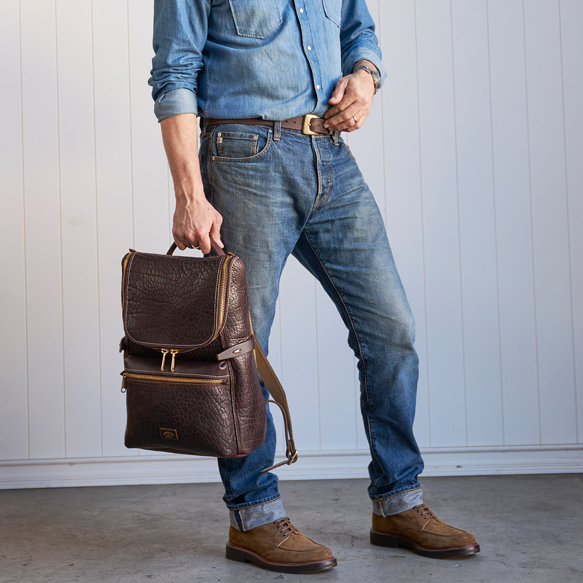 No.755 Top-Zip Backpack | Bison Brown