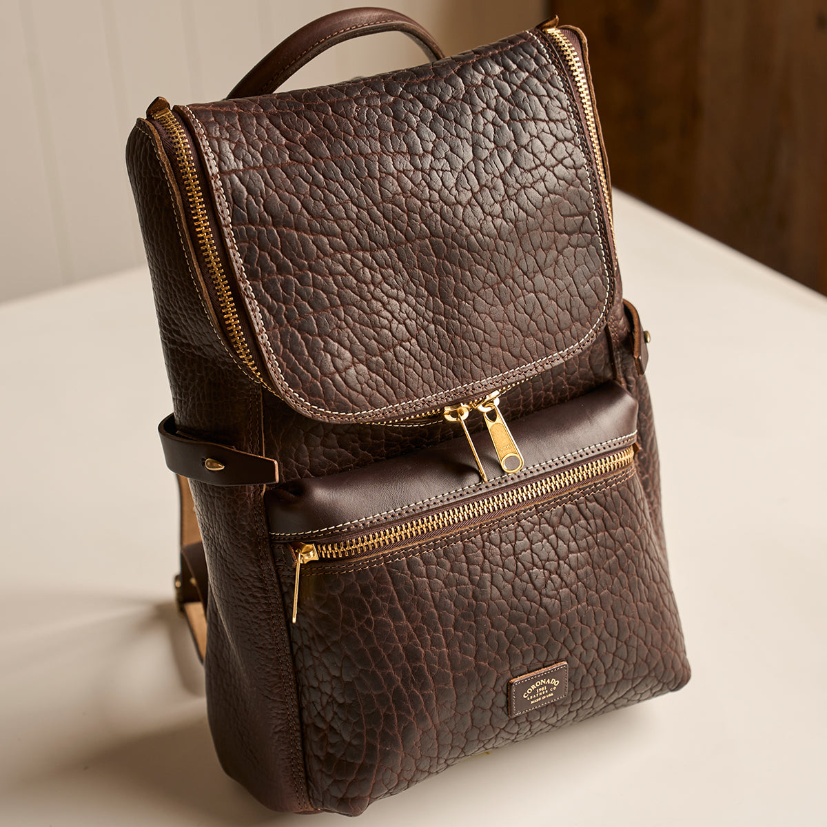 No.755 Top-Zip Backpack | Bison Brown