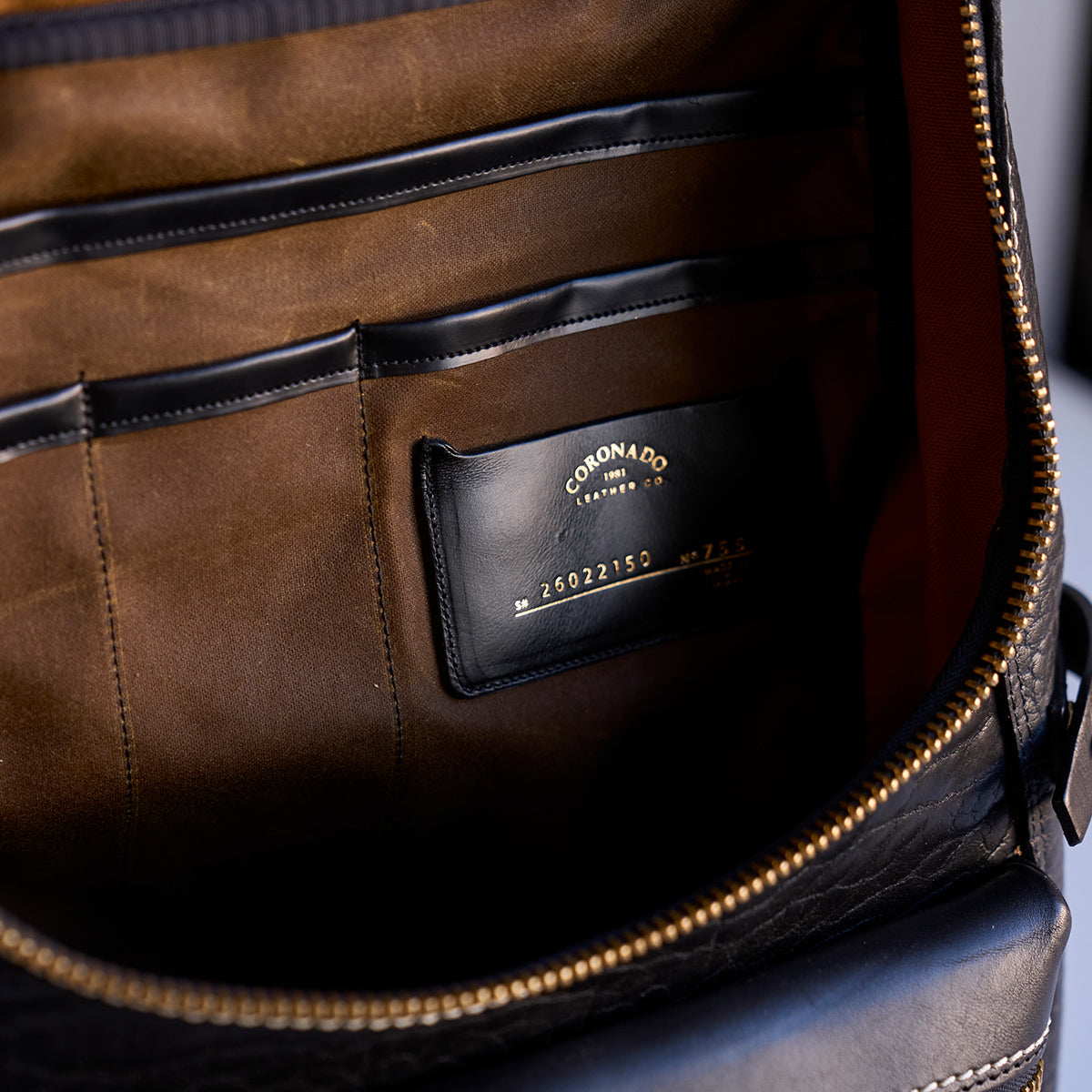 No.755 Top-Zip Backpack | Bison Black