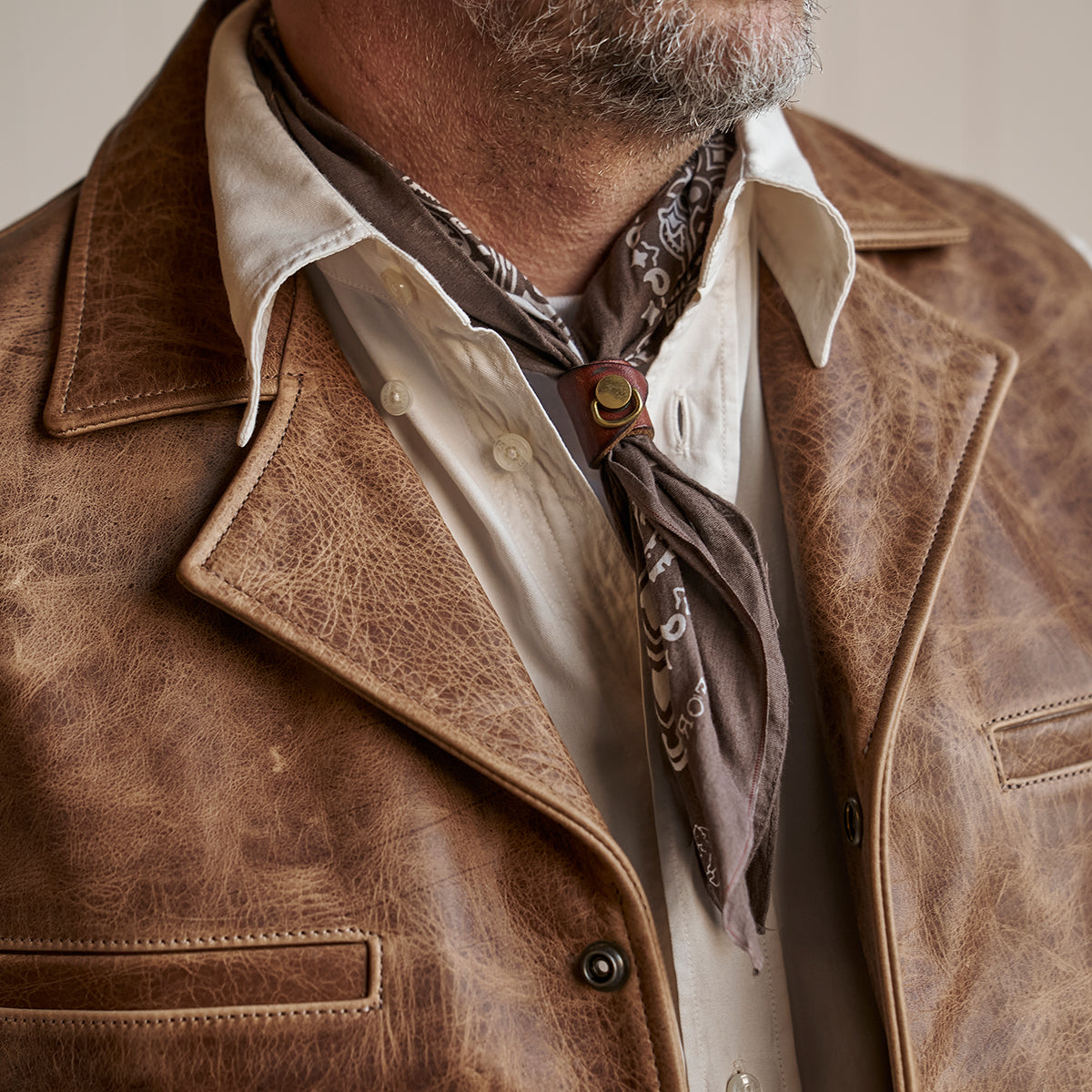 No.831 Bandana & Leather Keeper | Stone-Washed