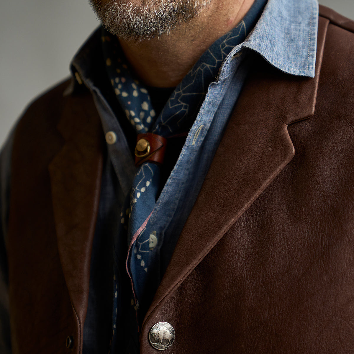 No.831 Bandana & Leather Keeper | Stone-Washed