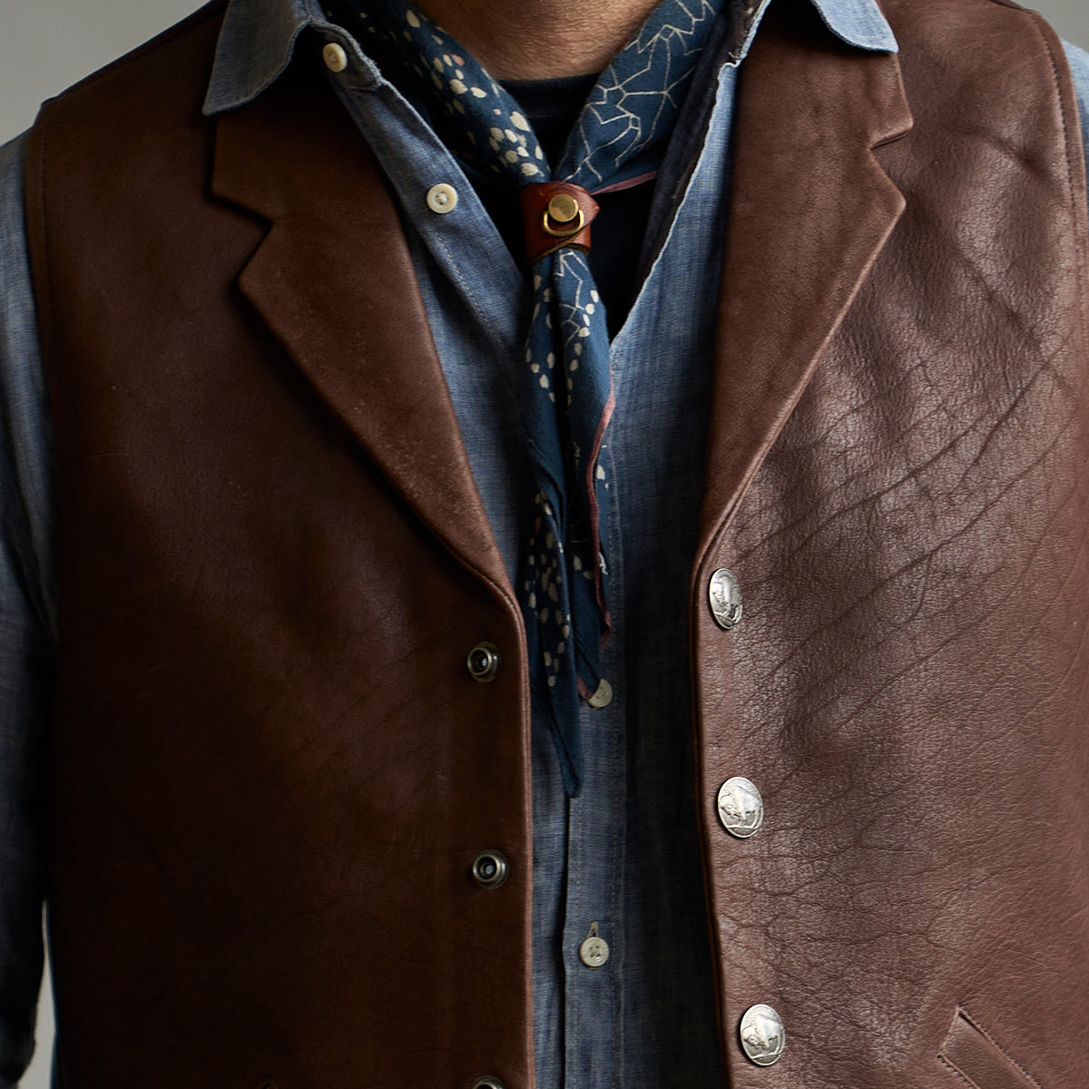 No.831 Bandana & Leather Keeper | Stone-Washed