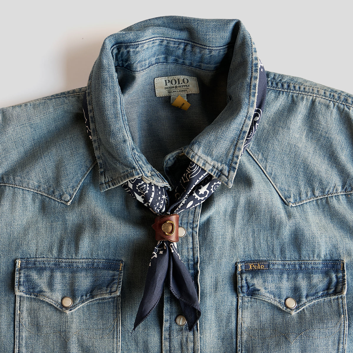 No.831 Bandana & Leather Keeper | Stone-Washed