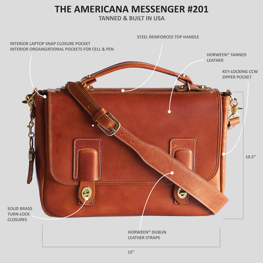 No.201 Americana Messenger | Horween® Natural