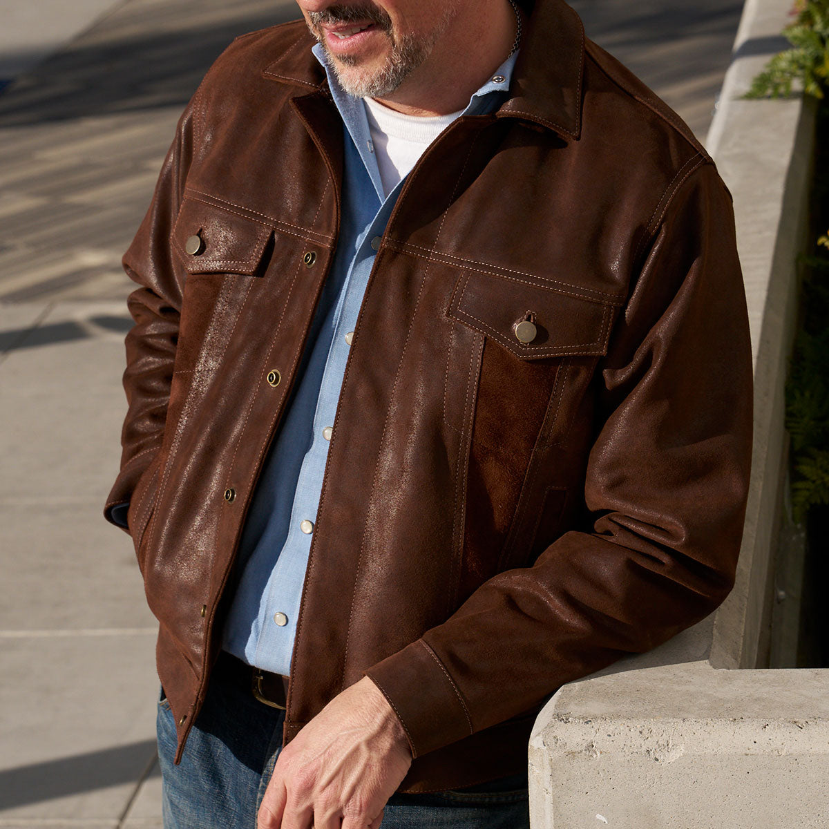 No.210 Dean Jacket | Waxed Suede Brown