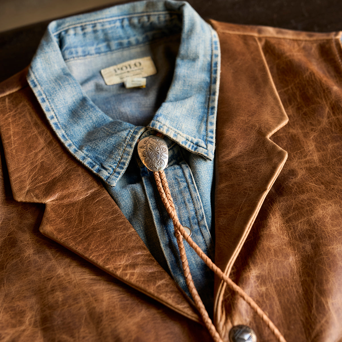 No.29 Western Lapel Vest | Distressed Saddle (L.E.)