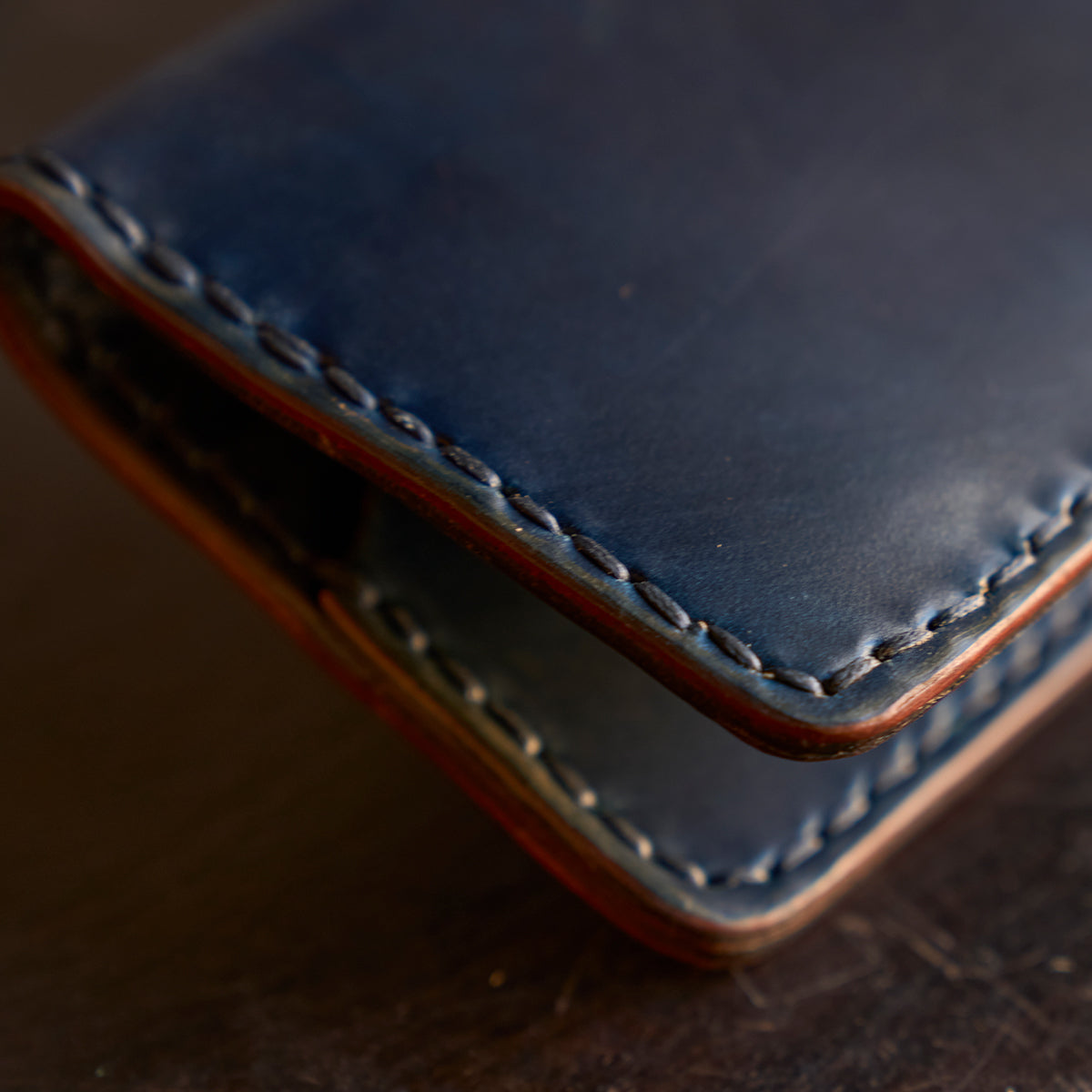 No.830 Horween® Shell Cordovan Long Wallet | Navy