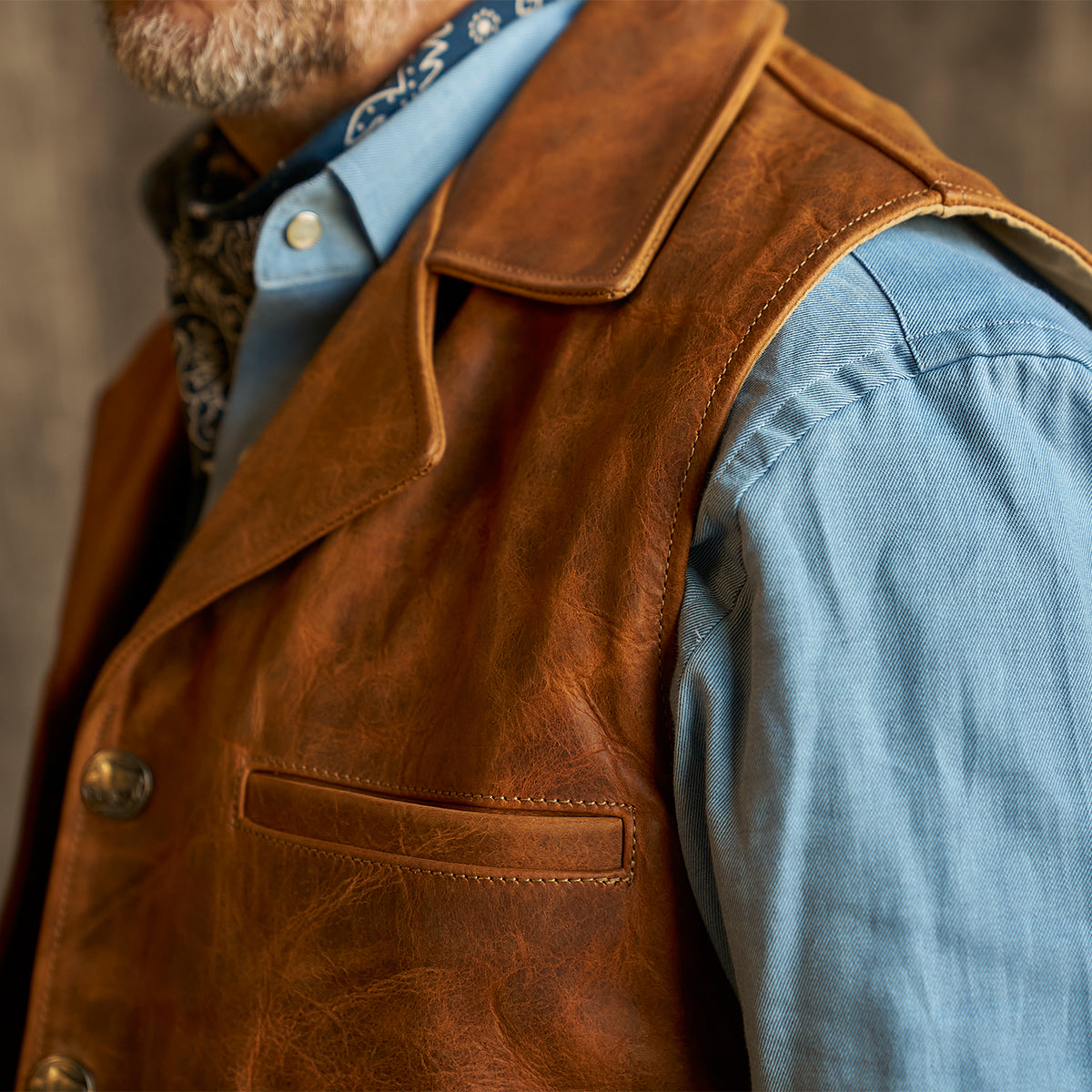 No.39 Indy Bison Ranchers Vest | Saddle Tan
