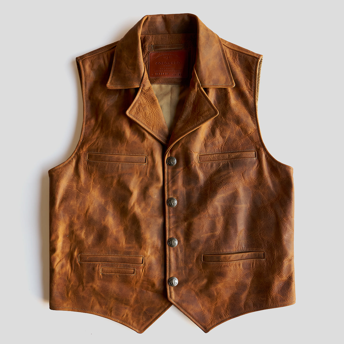 No.39 Indy Bison Ranchers Vest | Saddle Tan