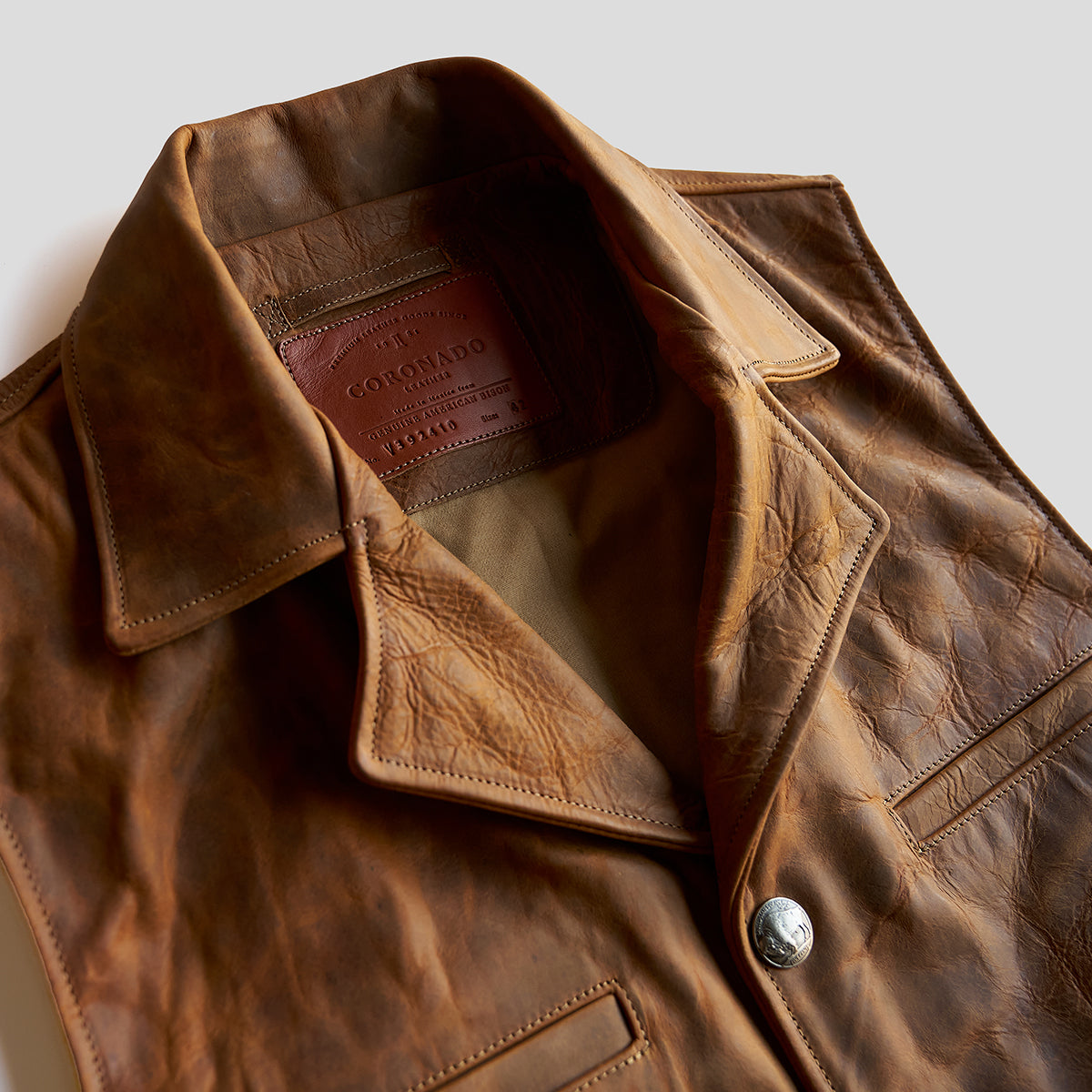 No.39 Indy Bison Ranchers Vest | Saddle Tan